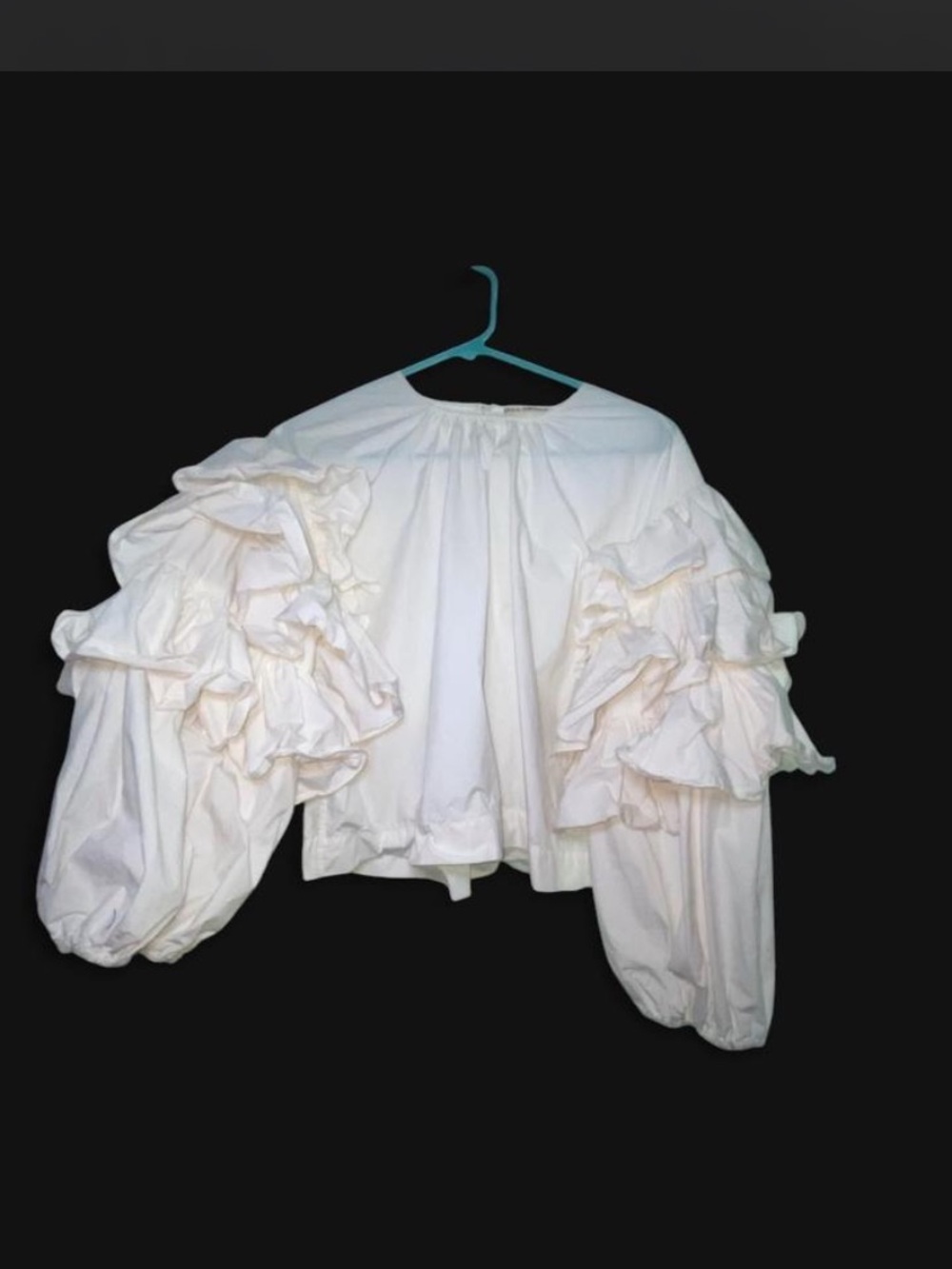 Ulla Johnson White Ruffled Balloon-Sleeve Blouse